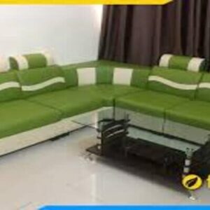 Thanh lý ghế Sofa da pha nỉ màu xanh ếch